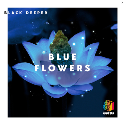 Black Deeper-Blue Flowers