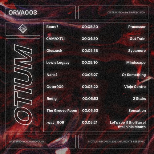 Nans?, Bours?, The Groove Room, Gieszack, Lewis Legacy, Outer909, Rødig, .wav_909, CAMAXTLI-OTIUM COMPILATION Vol.3